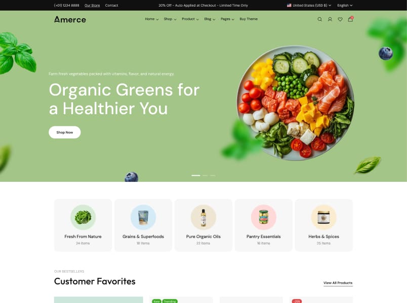 Organic店面預設